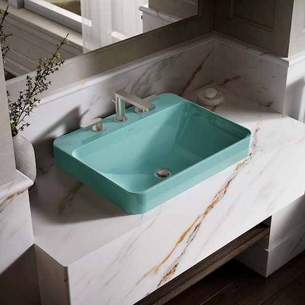 KOHLER Vox 23 in. x 18.12 in. Drop-In Bathroom Sink in 150th Spring Green Vitreous China