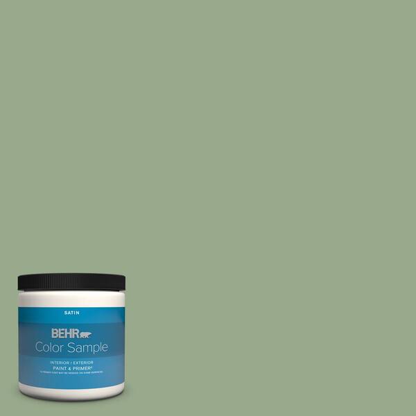 BEHR PREMIUM PLUS 8 oz. PPU1105 Pesto Green Satin Enamel Interior