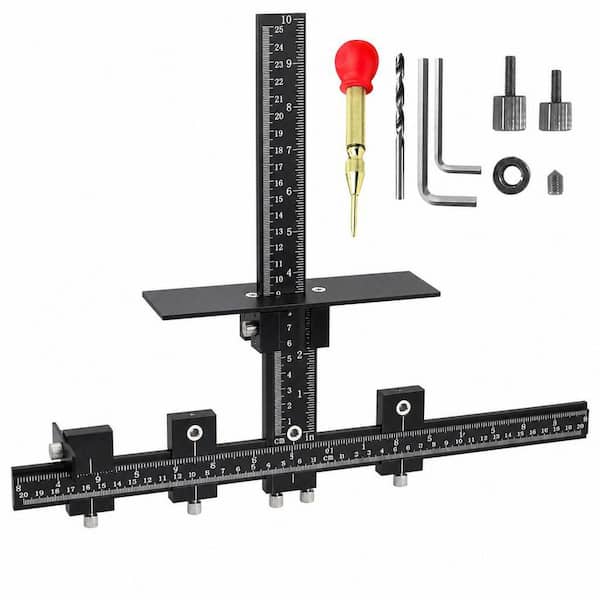 Precise Drilling Cabinet Handle Jig, Aluminum Alloy Template Tool with Accurate Hole Positioning for Cabinet Upgrades