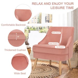 2-Piece Pink Velvet Single Sofa Chair