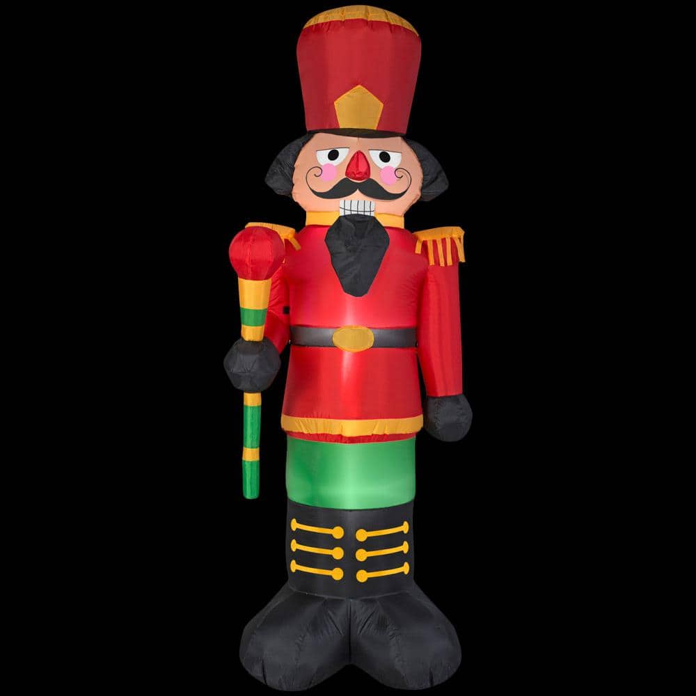 Home Accents Holiday 6.5 ft. H Inflatable Nutcracker Airblown in Red G ...