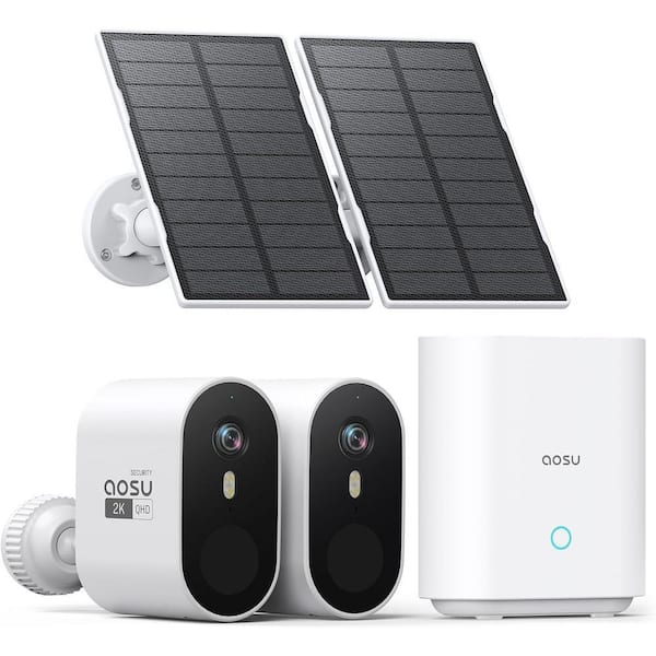 Solar Powered Security Camera Kit-3MP 166° View Angle With 32GB Storage Home Base And No Monthly Fee