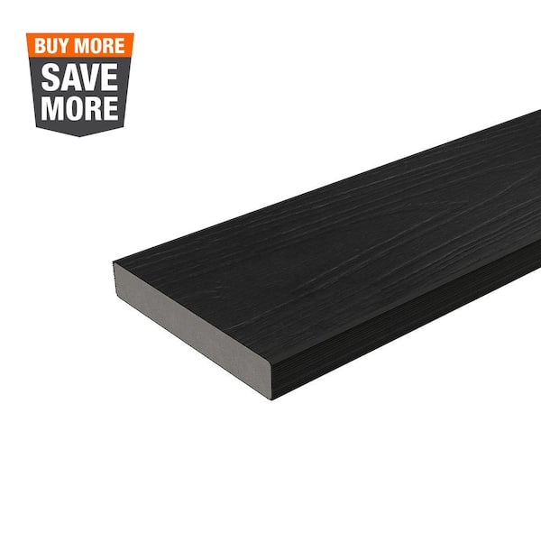 NewTechWood 1 in. x 6 in. x 8 ft. Indian Ebony Solid Composite Decking Board, UltraShield Natural Cortes