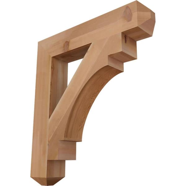 Ekena Millwork 5.5 in. x 38 in. x 34 in. Western Red Cedar Merced Craftsman Smooth Bracket