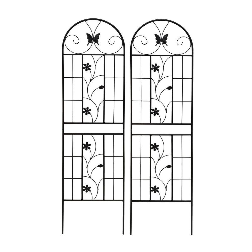 Urban Oasis 71 in. Black Iron Trellis-2 Pack for Climbing Plants with Modern Design price history on PriceWatchPro