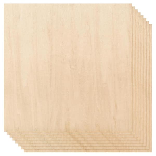 A-Grade Baltic Birch Wood Sheets for 1/8 in. x 1 ft. x 1 ft. DIY Handmake Laser Cutting Crafts ( 10-Pack)