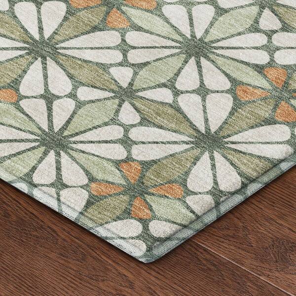 Mayfield Premium Machine Washable Abstract AMF2469 Linen 9 ft. x 12 ft. Area Rug