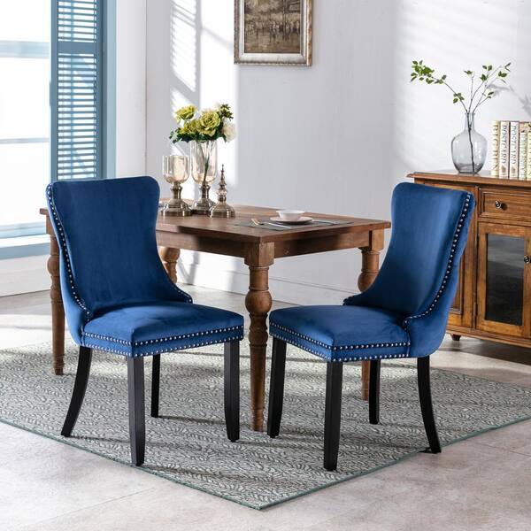 euphoria tufted blue velvet dining chair