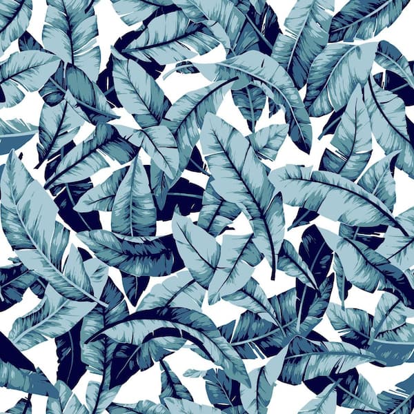 Tropical Palm Blue Peel and Stick Wallpaper (Covers 28.18 sq. ft.)