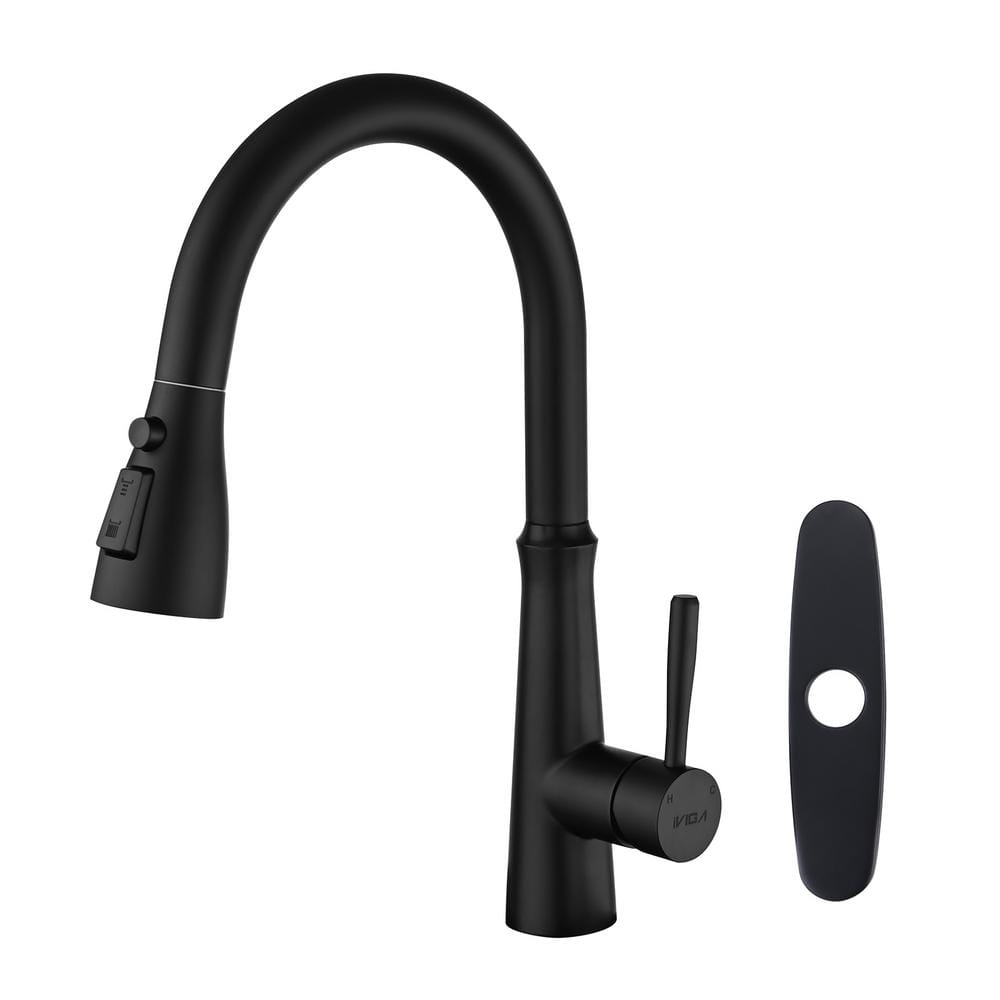 Arcora Single Handle High Arc Pull Down Sprayer Kitchen Faucet In Matte