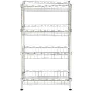 Chrome 4-Tier Carbon Steel Wire Shelving Unit (18 in. W x 32 in. H x 10 in. D)