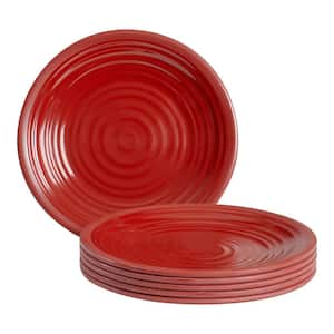 Taryn Melamine Salad Plates in Ribbed Chili Red (Set of 6)