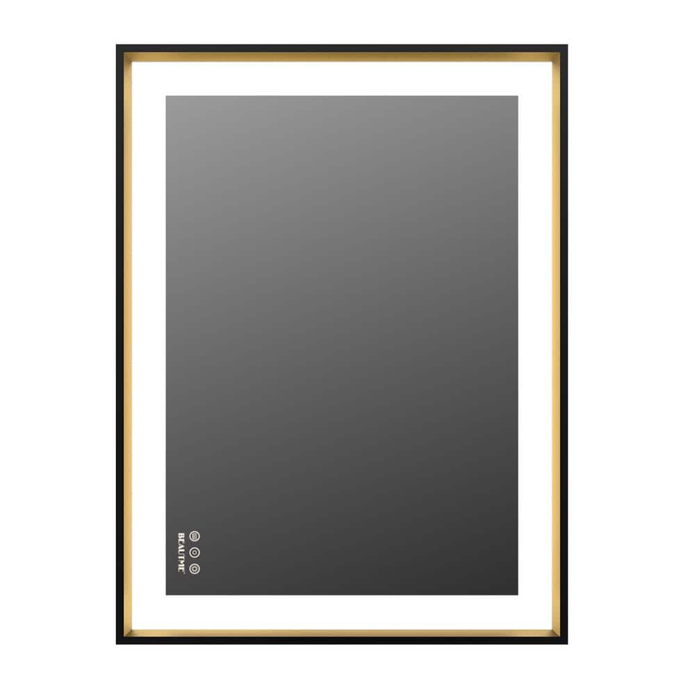 32 in. W x 24 in. H Rectangular Aluminum Framed Anti-Fog Dimmable Wall Bath