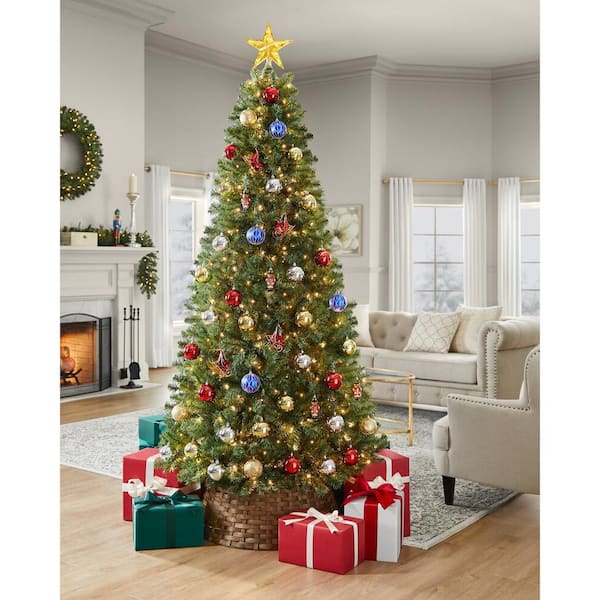 7.5 ft. Festive Pine LED Pre-Lit Artificial Christmas Tree T10