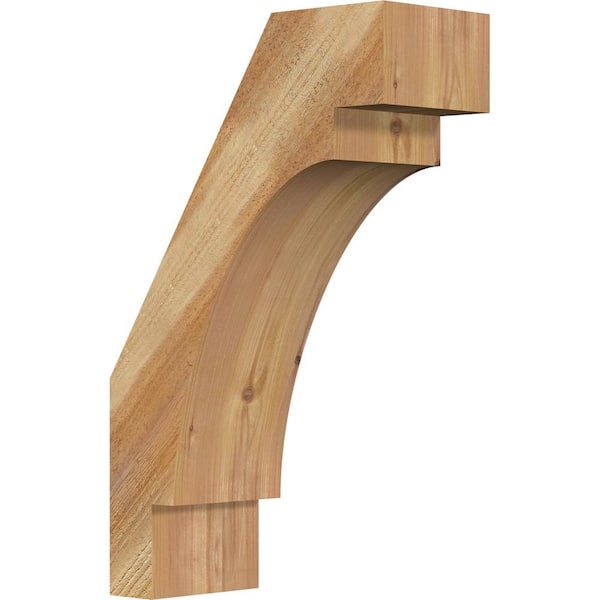 Ekena Millwork 6"W x 14"D x 22"H Merced Rough Sawn Knee Brace, Western Red Cedar