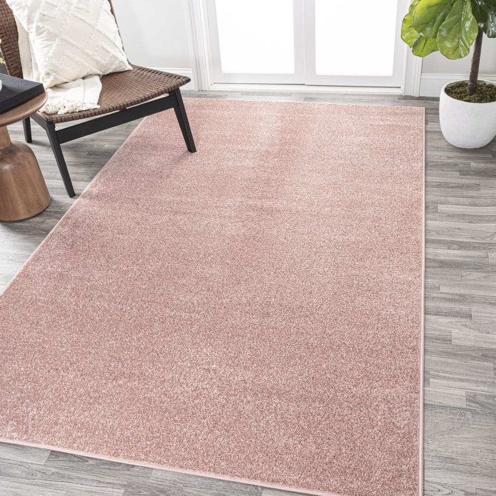Pink Synthetic Fiber Reversible Low-Pile Area Rug, 8' x 10'