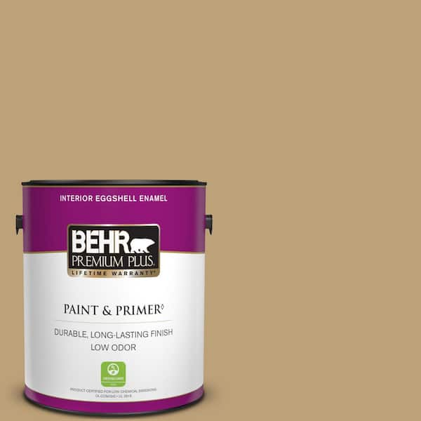 BEHR PREMIUM PLUS 1 gal. #PMD-50 Winter Wheat Eggshell Enamel Low Odor Interior Paint & Primer