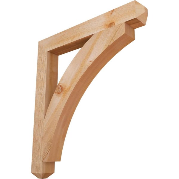 4 in. x 36 in. x 32 in. Western Red Cedar Thorton Craftsman Rough Sawn Bracket