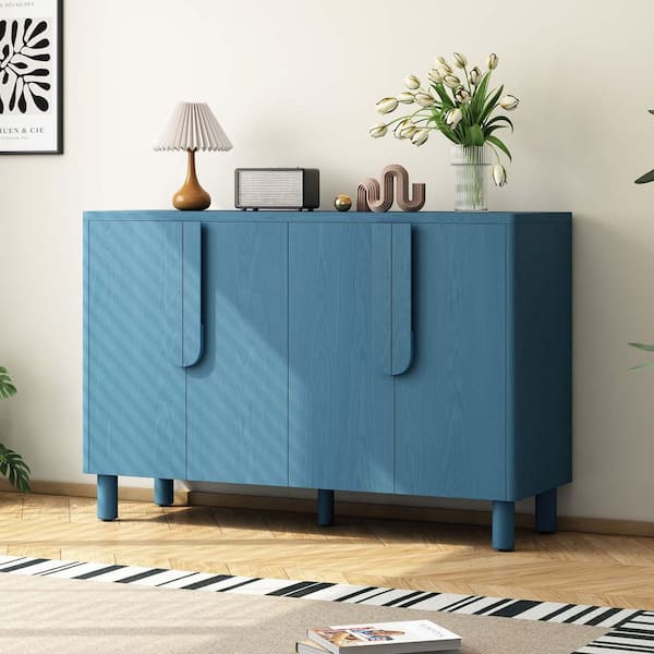 Unbranded Navy MDF 47.8 in. Modern Accent Sideboard Buffet Storage Cabinet Coffee Bar Table Console for Dining Room, Living Room