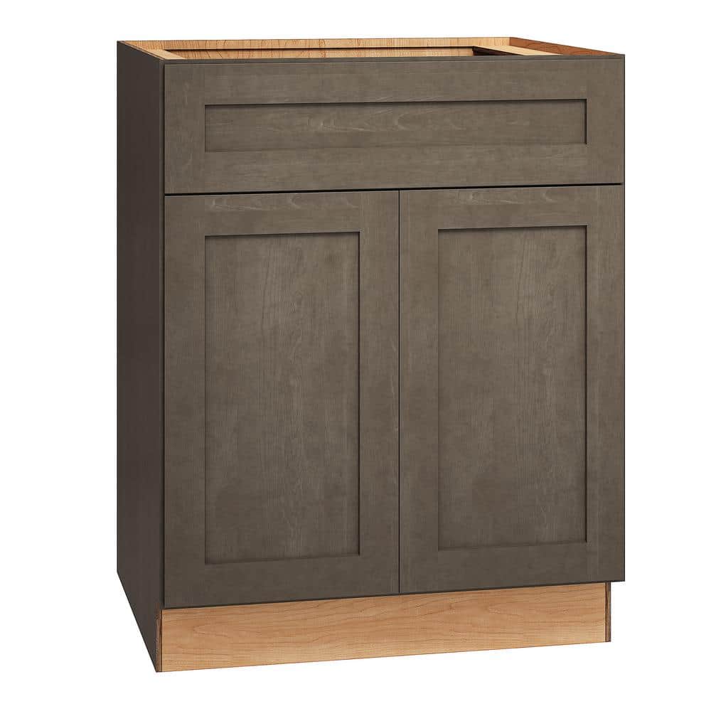QuickShip Cottage 27 in. W x 24 in. D x 34.5 in. H Assembled Plywood Shaker Base Kitchen Cabinet in Fieldstone price history on PriceWatchPro