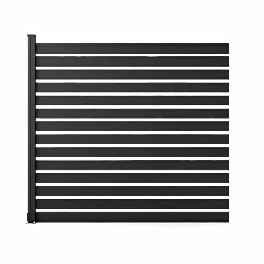Outdoor 6 ft. H x 6 ft. W Black Aluminum Open Slat Fence Panel with 1 Aluminum Post price history on PriceWatchPro