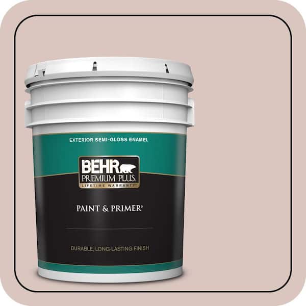 BEHR PREMIUM PLUS 5 gal. #PPU2-06 Wisp of Mauve Semi-Gloss Enamel Exterior Paint & Primer