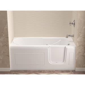 HD Series 60 in L x 30 in W Right Drain Step-in Walk-in Soaking Bathtub with Low Entry Threshold in White