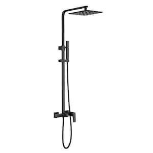 3-Spray Tub and Shower Faucet with Hand Shower in Matte Black (Valve Included)