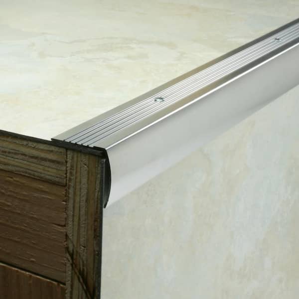 M-D 1.28-in x 96-in Silver Stair Edging