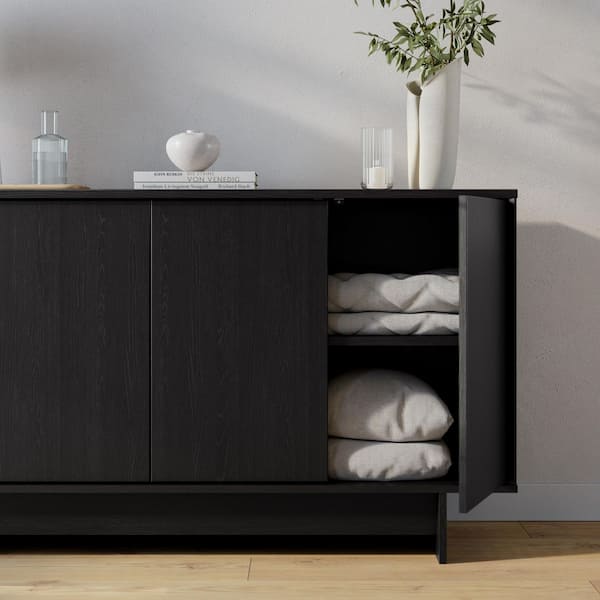 Prepac Finnley 61.5 in. Black Oak Rectangle Engineered Wood Prepac Finnley 61.5 in. Black Oak Rectangle Engineered Wood