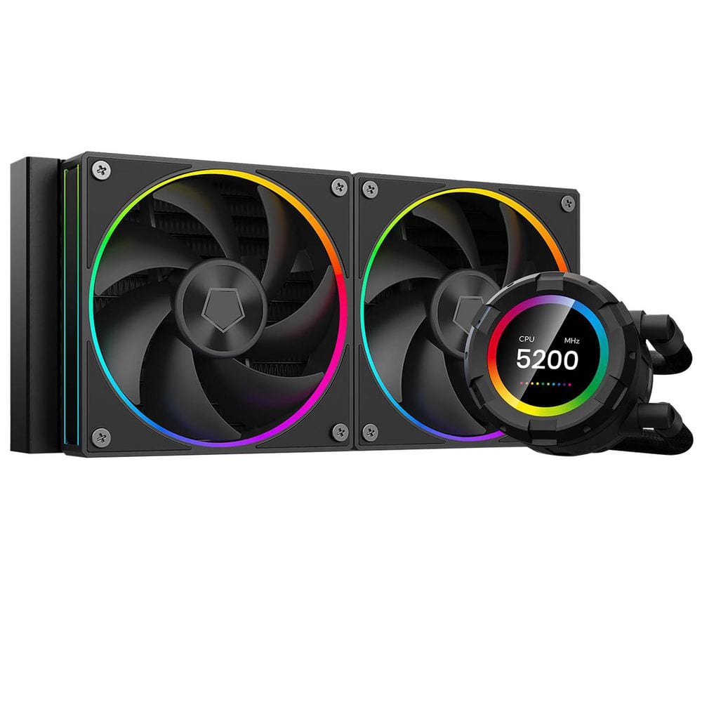 YICHUHAOXI 240 mm Liquid CPU Cooler Customizable 2.1 in. LCD Display ...