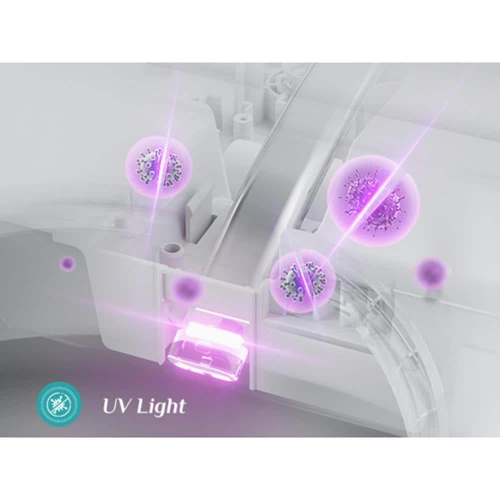 White Vitreous China Elongated Smart Bidet Toilet with Heated Seat