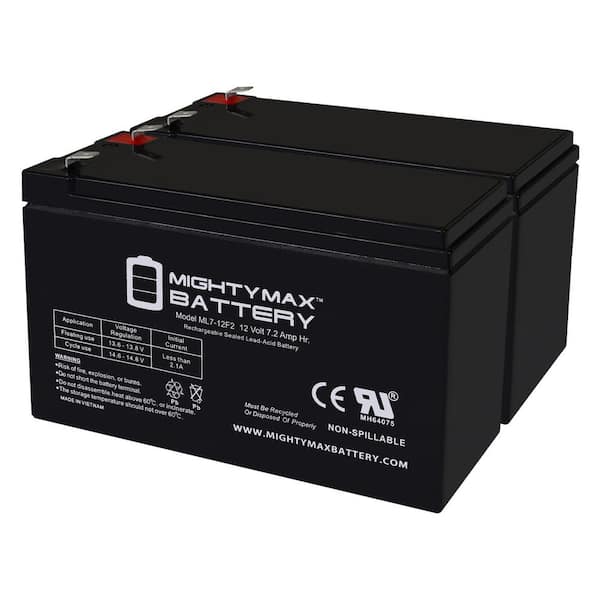 MIGHTY MAX BATTERY 12V 7Ah F2 Replacement Battery for Razor Dirt Quad Version 1-8 ZPC - 2 Pack