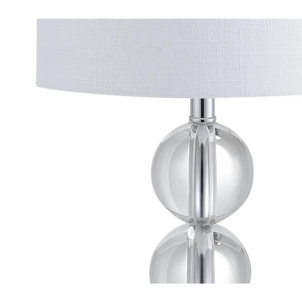 Brooklyn 17.5" Clear Crystal LED Table Lamp with White Shade