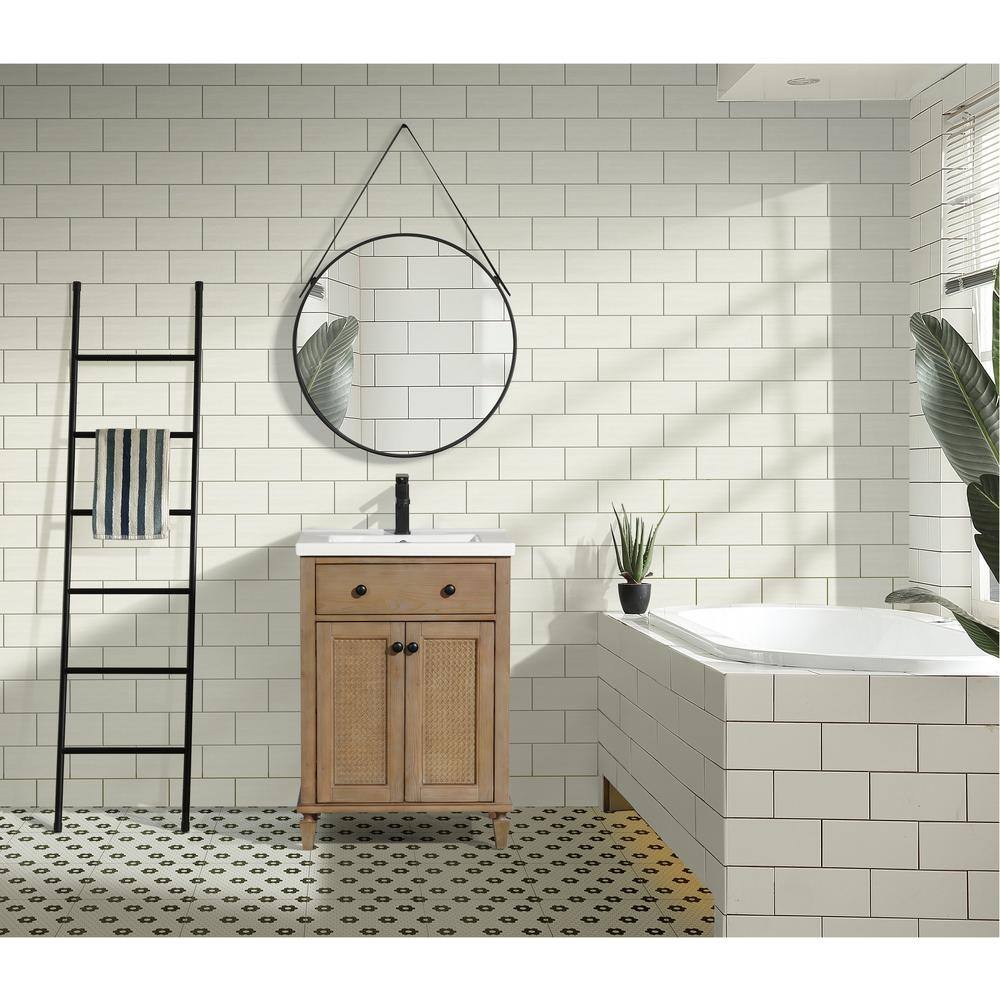 Annie 24" Weathered Fir Bathroom Vanity with Ceramic Sink