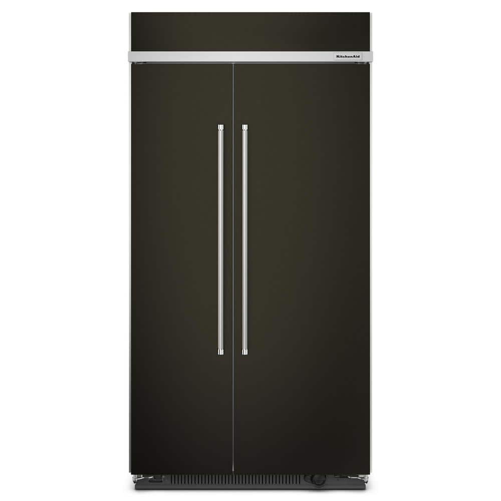 KitchenAid 42 in. 25.5 cu. ft. Countertop Depth Side-by-Side Refrigerator in Black Stainless Steel with PrintShield Finish, Black Stainless Steel with PrintShieldâ„¢ Finish