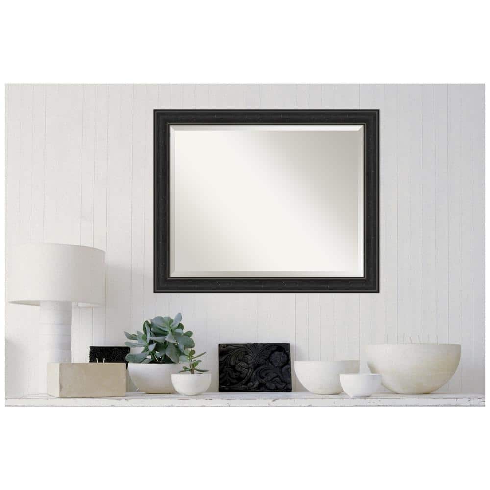 Shipwreck Black Narrow 32" x 26" Beveled Vanity Wall Mirror