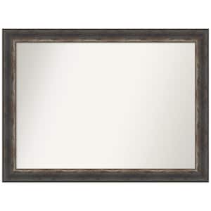 Bark Rustic Char 43 in. W x 32 in. H Rectangle Non-Beveled Framed Wall Mirror in Brown