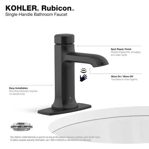 KOHLER Rubicon Battery Powered Touchless Single Hole Bathroom Faucet in  Matte Black K-R32928-4D-BL - The Home Depot