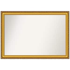 Colonial Embossed Gold 39.5 in. W x 27.5 in. H Non-Beveled Wood Bathroom Wall Mirror in Gold