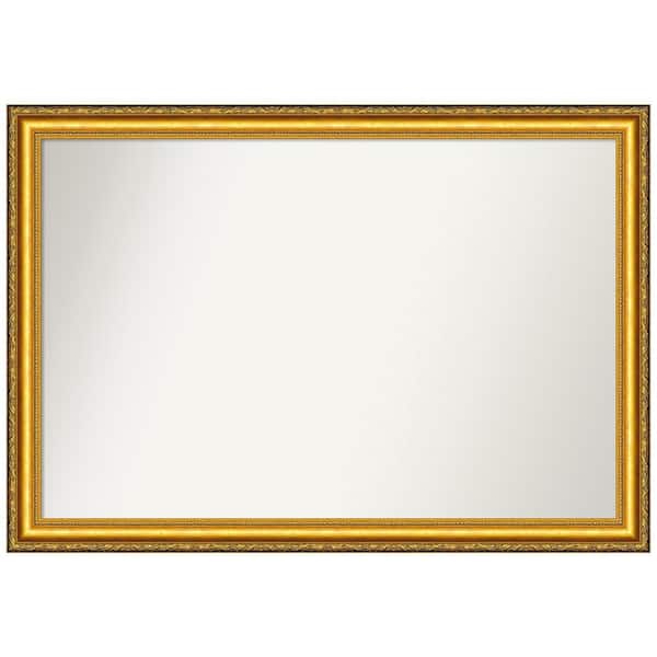 Amanti Art Colonial Embossed Gold 39.5 in. W x 27.5 in. H Non-Beveled Wood Bathroom Wall Mirror in Gold