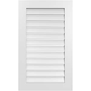 24 in. x 40 in. Vertical Surface Mount PVC Gable Vent: Functional with Standard Frame