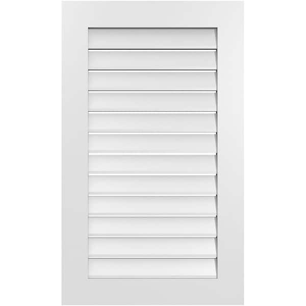 Ekena Millwork 24 in. x 40 in. Vertical Surface Mount PVC Gable Vent: Functional with Standard Frame