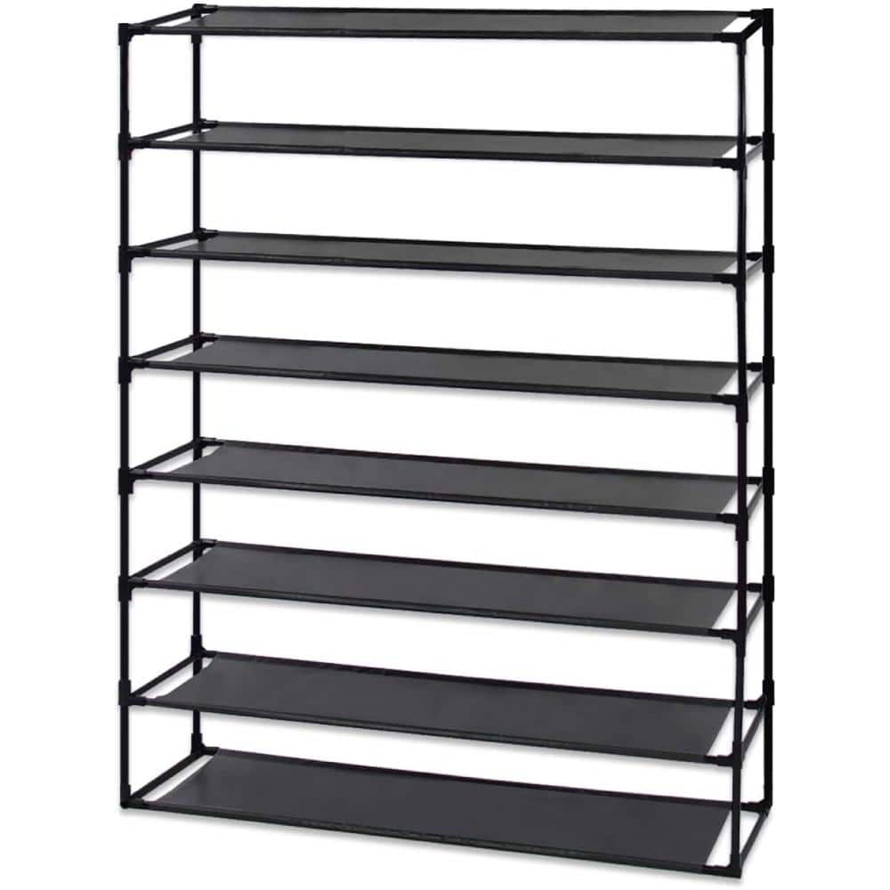 Karl home 500 H 40Pair 1Tier Black Fabric Shoe Rack 302589547946