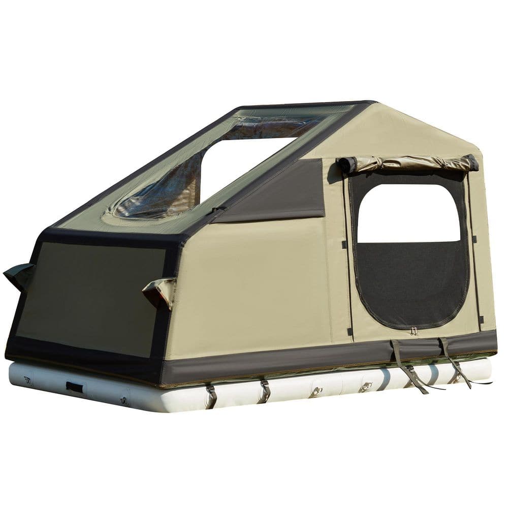 5 ft. x 7 ft. Gray Rooftop Tent Hard Shell Car Bed Tent for Camping, Waterp