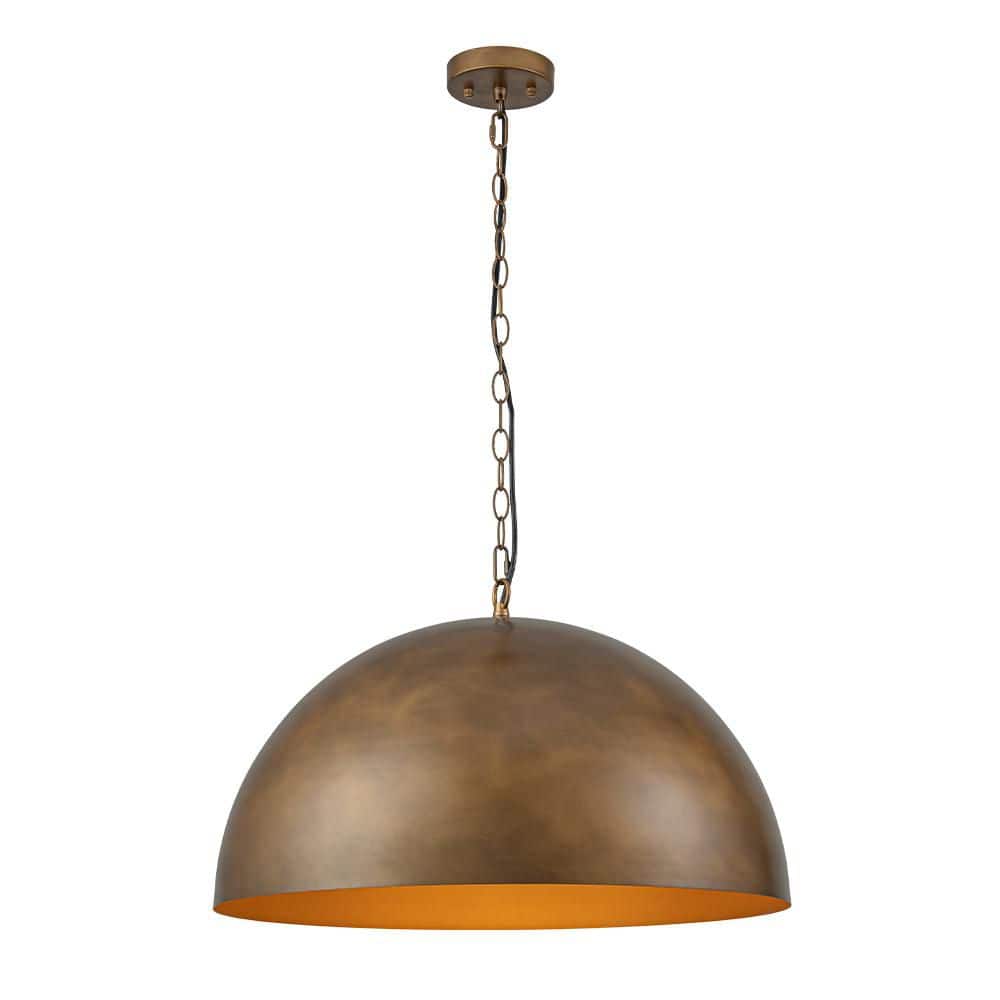 PCover 1-Light 23.6 in. W Dark Brass Pendant Light Industrial Minimalist Dome Hanging Light for Kitchens price history on PriceWatchPro