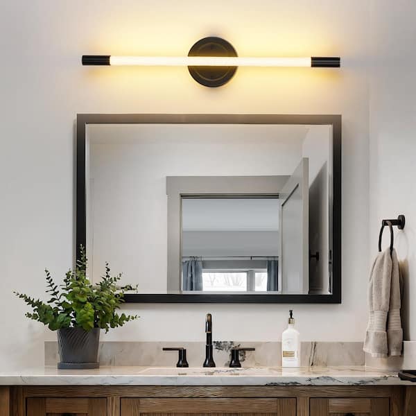 LANSEKI Millbrook Modern 1-Light Matte Black Wall Sconce with