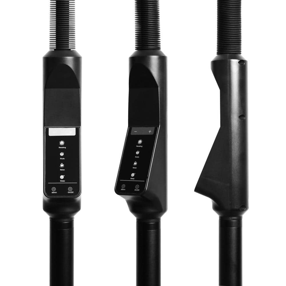 ArcFlex Matte Black Adjustable LED Floor Lamp with Touch Control