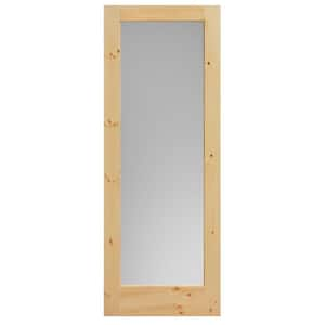 36 in. x 84 in. Knotty Pine Veneer 1-Lite Solid Wood Interior Barn Door Slab