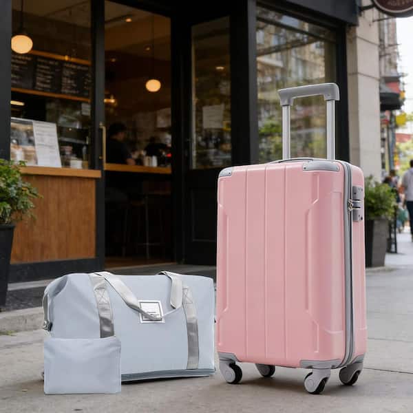 3-Piece Pink Lady ABS Hardside Luggage Set with Spinner Wheels